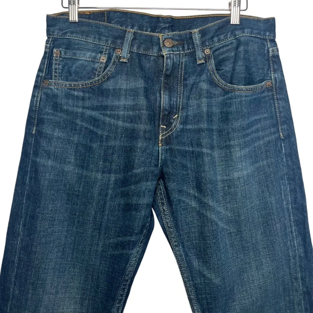 Levis 527 Slim Bootcut Jeans Mens 32x34 Dark Wash Blue Western Denim 05527-0501 - Picture 2 of 9